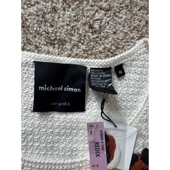 Michael Simon Short Sleeve Sweater Dress, Size Medium, NWT, Leopard Print - Picture 4 of 10